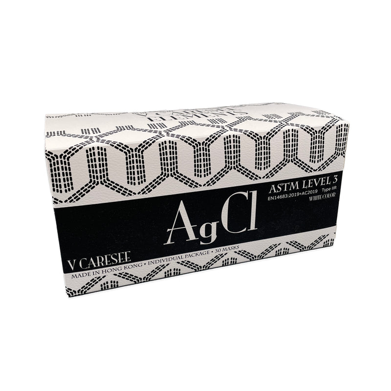 【Element 2D Medical Face Mask for Adults】 AgCl White Individual package (30pcs)