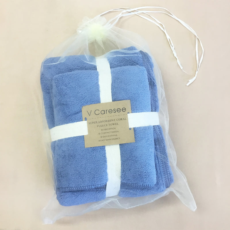 High-density coral fleece towel set (1 set) 6 colours