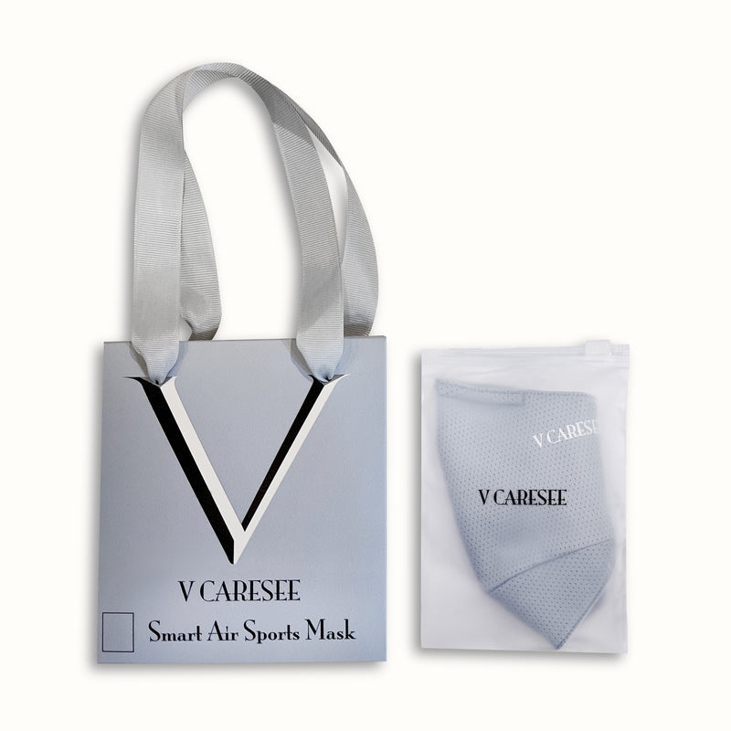 V Caresee Smart Sport Air mask Light Grey double layer Polygiene Anti-bacterial and anti-odor masks Swedish Technology