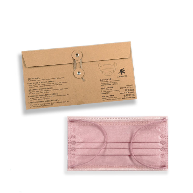 【Industrial Style】 Er2o3 Medical Face Mask for Adults 10pcs (Individual Package)(Cherry Blossom Pink)