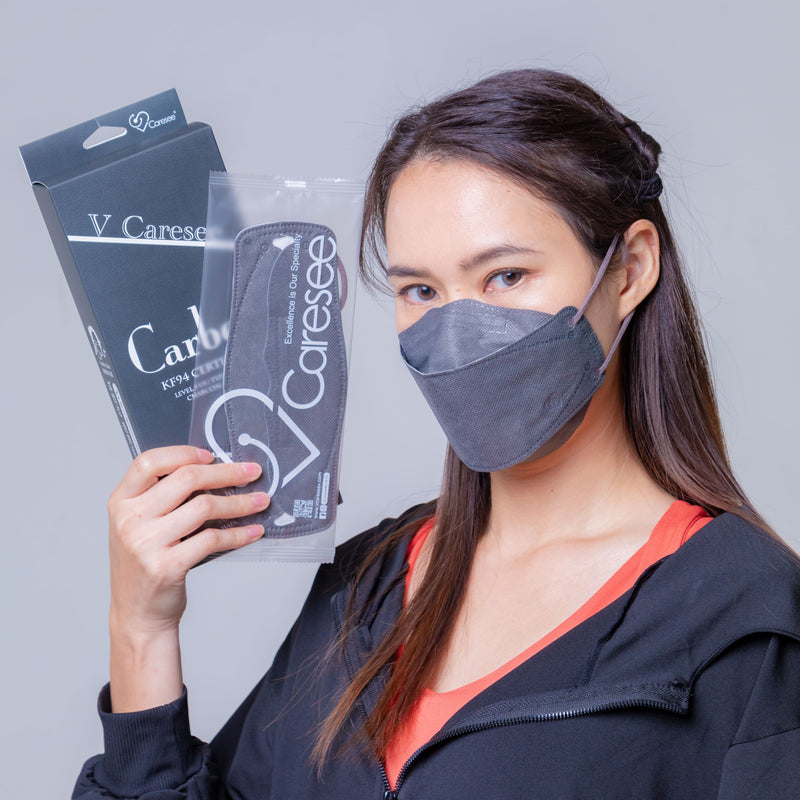 【Element 3D Medical Face Mask for Adults】 Carbon Dark Grey Individual package (10pcs)