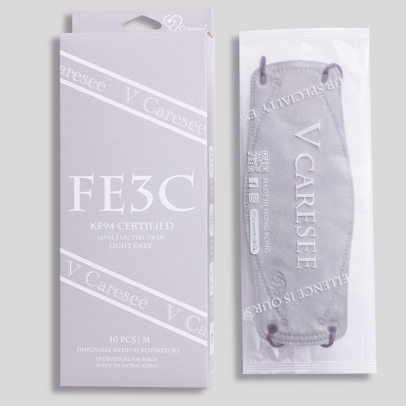 【Element 3D Medical Face Mask for Adults】FE3C Light Grey Individual package (10pcs)