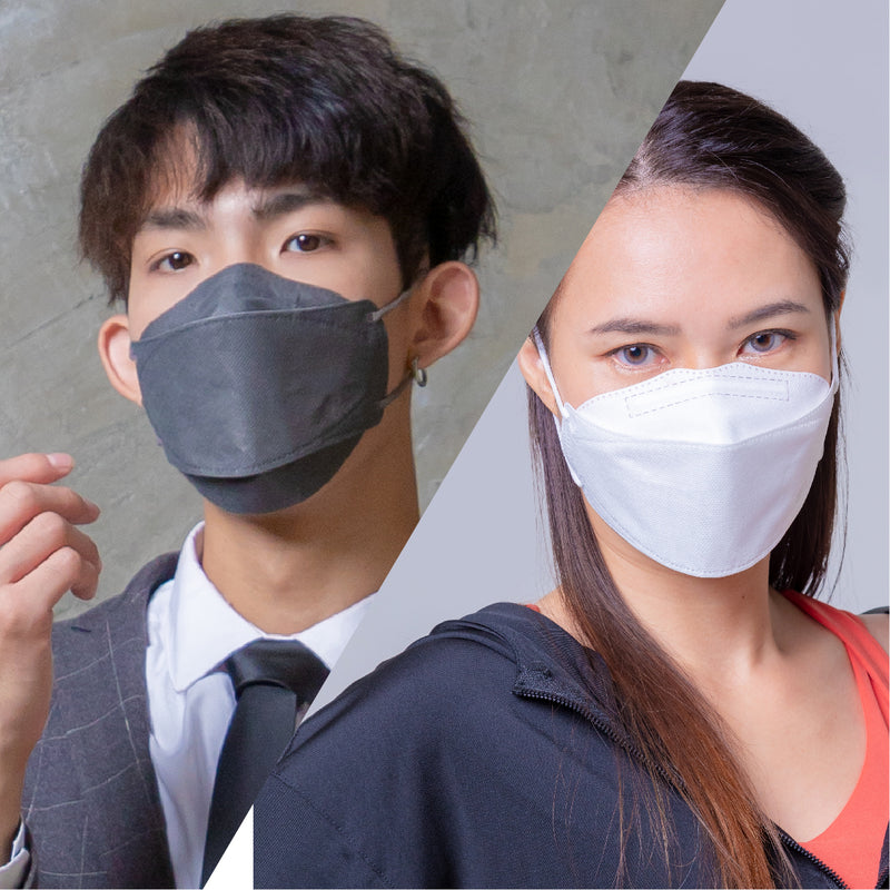 【Element 3D Medical Face Mask for Adults】 AgCl White + Carbon Dark Grey Individual package (20pcs)