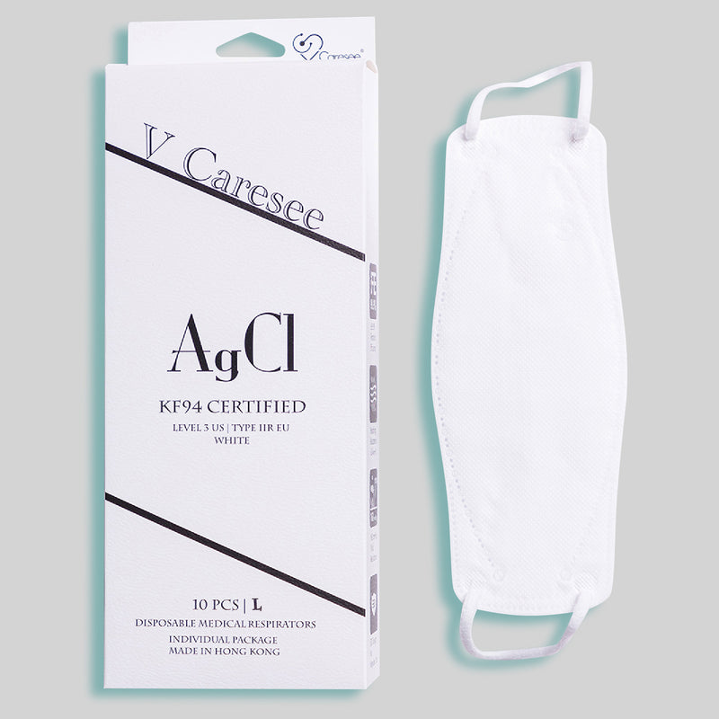 【Element 3D Medical Face Mask for Adults】 AgCl White Size L Individual package (10pcs)