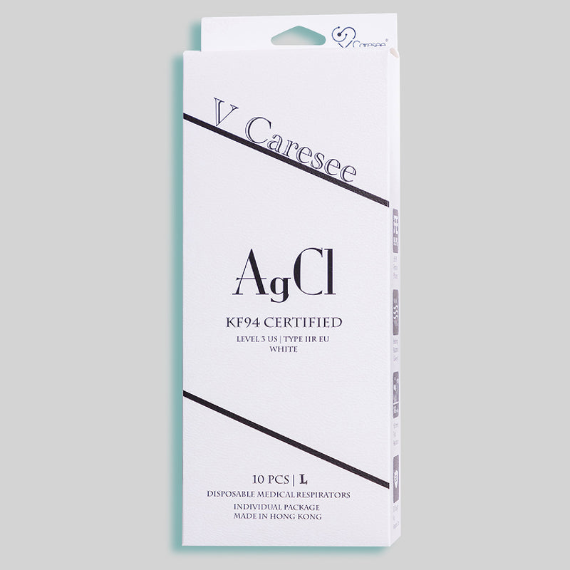 【Element 3D Medical Face Mask for Adults】 AgCl White Size L Individual package (10pcs)