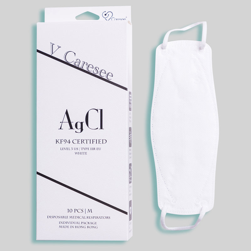 【Element 3D Medical Face Mask for Adults】 AgCl White Size M Individual package (10pcs)