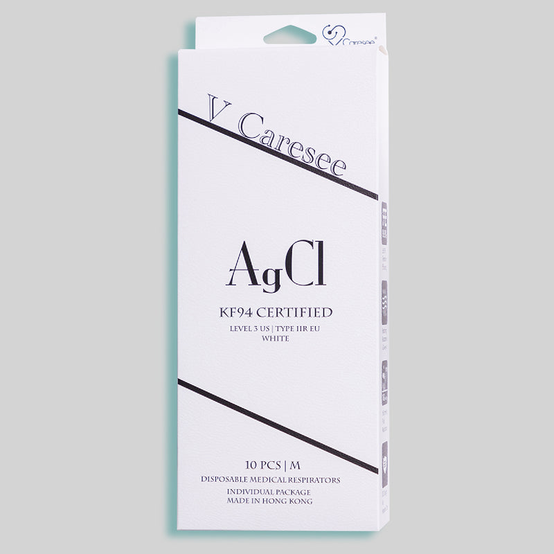 【Element 3D Medical Face Mask for Adults】 AgCl White Size M Individual package (10pcs)