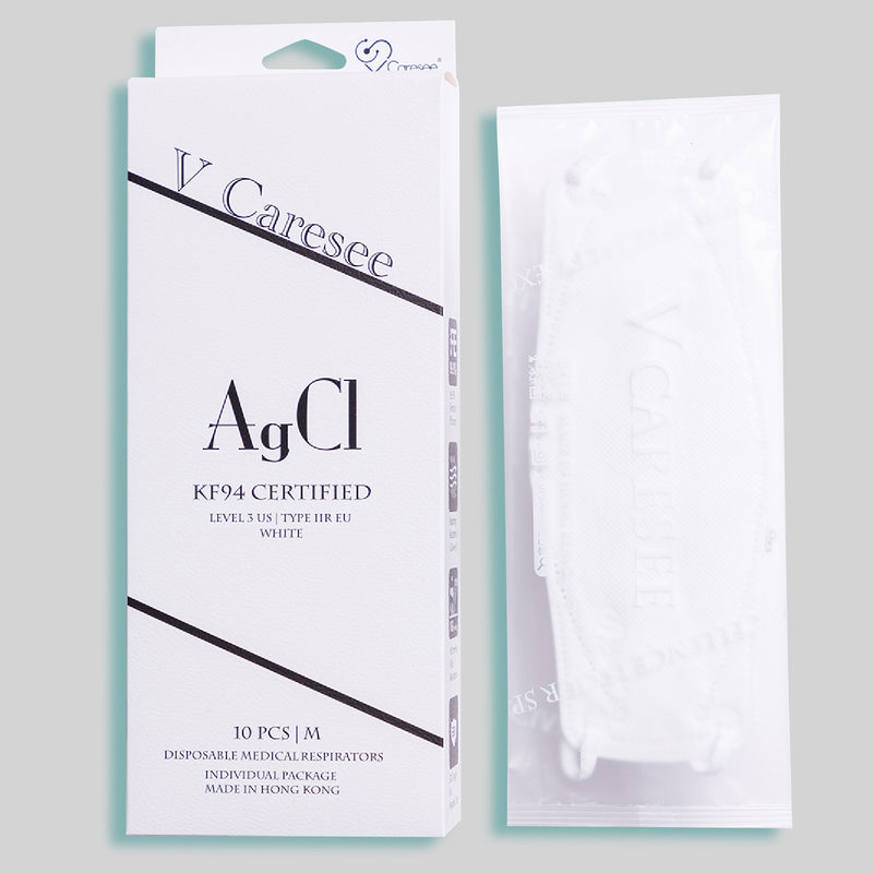 【Element 3D Medical Face Mask for Adults】 AgCl White Size M Individual package (10pcs)