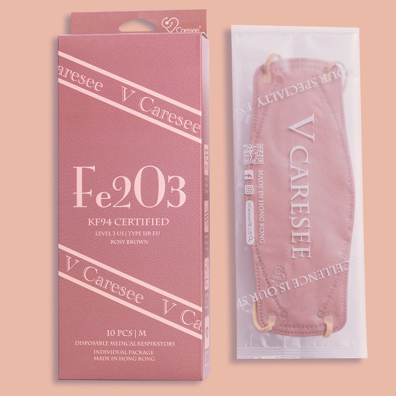 【Element 3D Medical Face Mask for Adults】 Fe2O3 Rose Pink Individual package (10pcs)